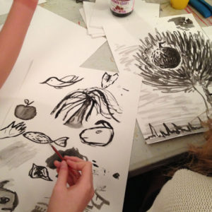 Drawing with Indian ink