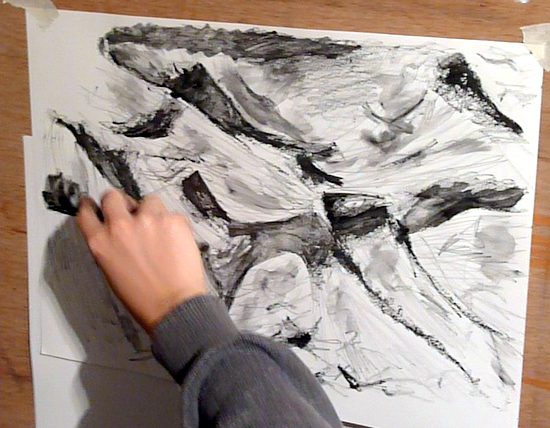 Water soluble graphite: building up a drawing with graphite