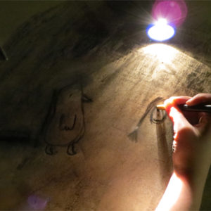 Drawing by torchlight