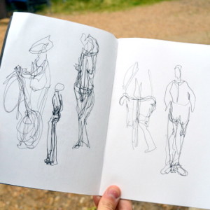 Teenagers take their sketchbooks into the streets