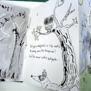 Illustrating the story 'The Jabberwocky'