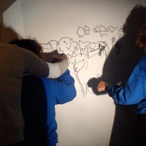 Collaborative drawing with visually impaired students