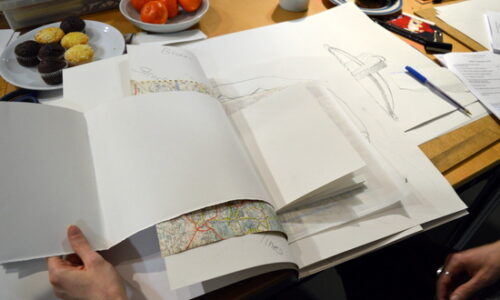 Teachers use drawings made during a CPD session to make sketchbooks