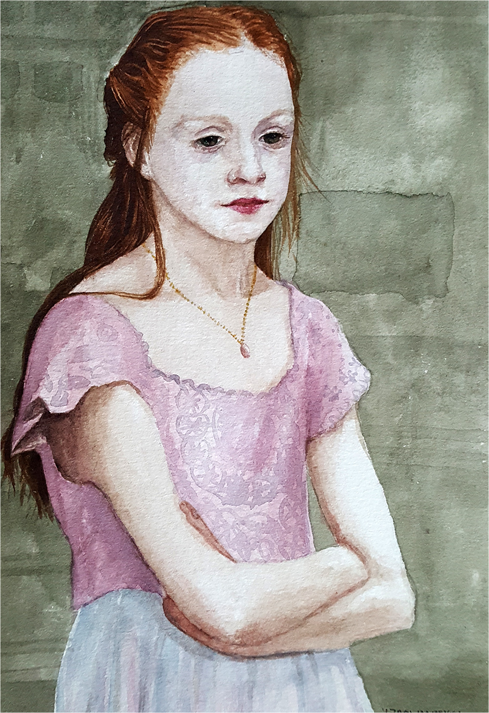 Finished watercolour portrait