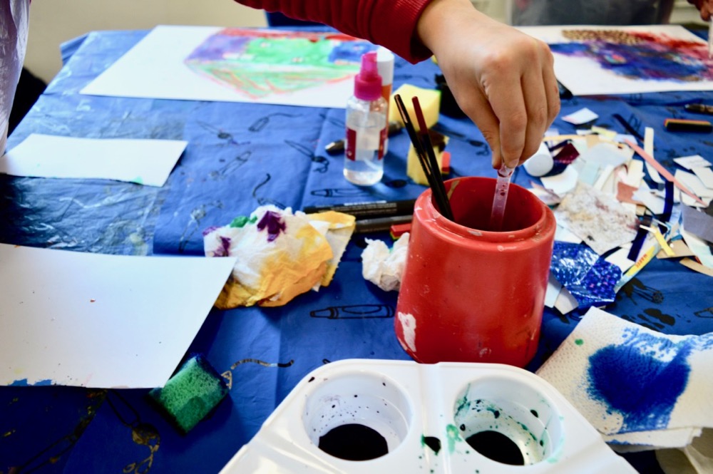 Making an Ink and Wax Village with Pupils in Mansfield