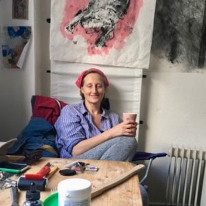 Cathy Mills in her studio