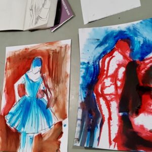 Drawing and painting inspired by Degas