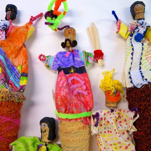 Children are challenged to make puppets both in response to a historical painting and also as a way to encourage others to engage in the painting