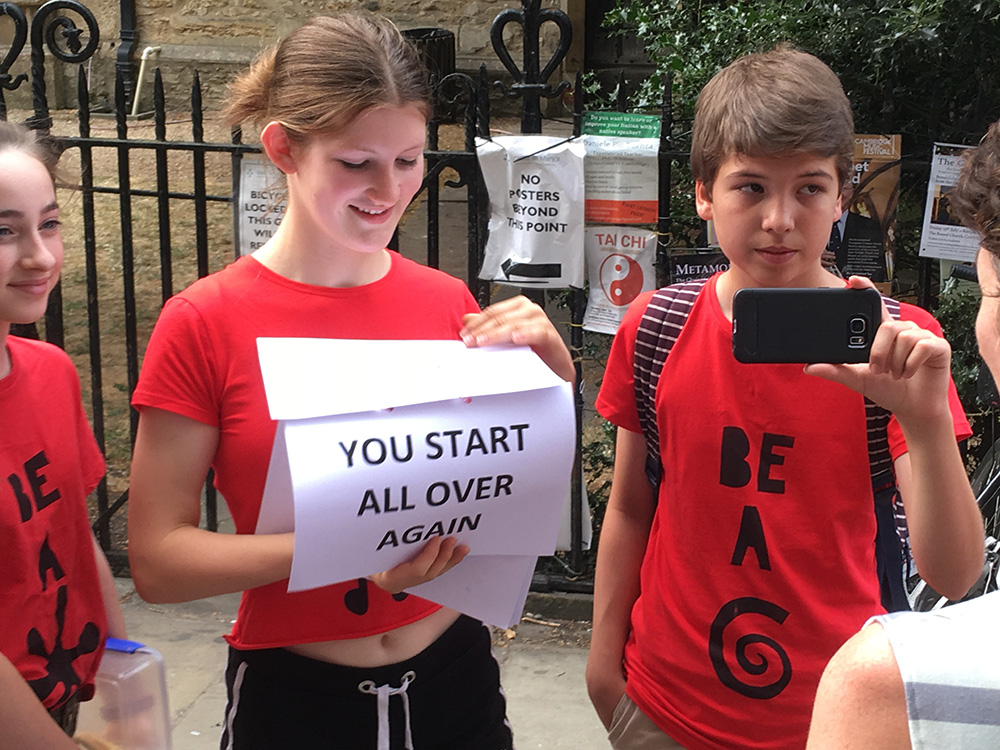 Teenagers hit the streets of Cambridge to film the public