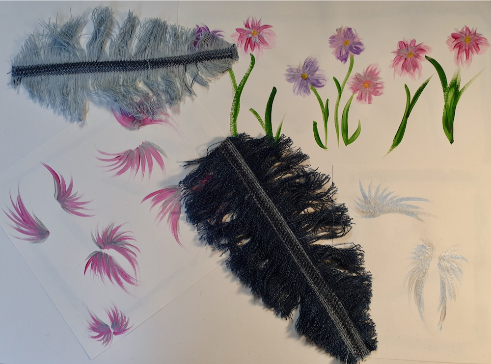 'Fitzy Peters' created feathers out of denim with Natalie Bailey for Inspire 