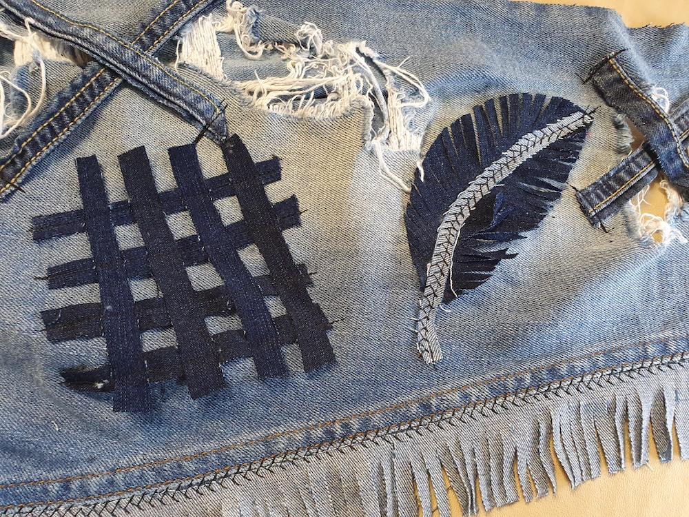 'Fitzy Peters' created feathers and tassels out of denim with Natalie Bailey for Inspire 