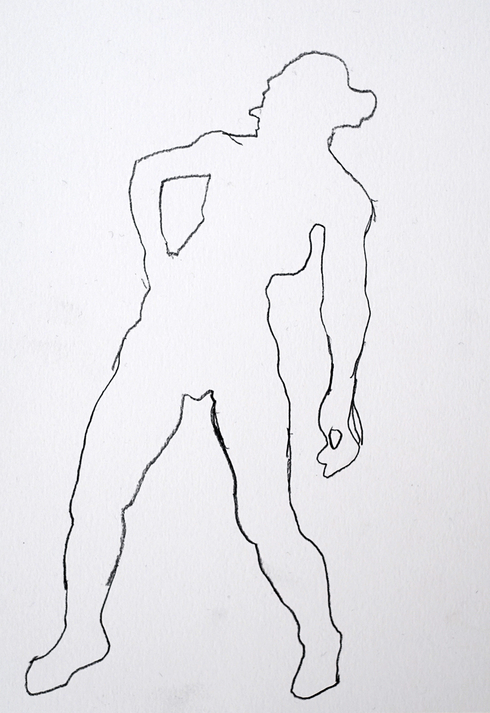 Silhouette drawing of life model