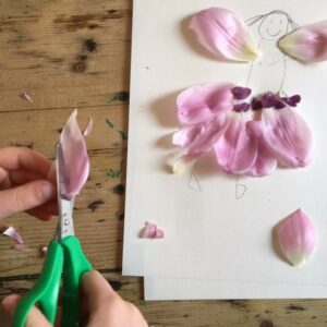 Combine drawing with collage in these charming botanical fairies