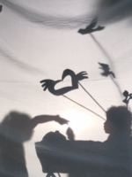 Flying bird shadow puppets