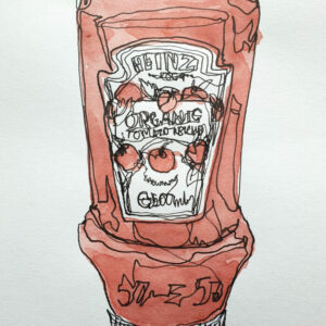 Continuous line drawing ketchup Rowan Briggs Smith