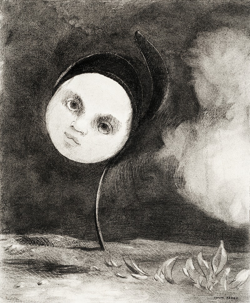 Strange Flower (Little Sister of the Poor) (1880) by Odilon Redon. Original from the Art Institute of Chicago