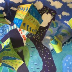 Create a classroom installation inspired by landscape and Hockney