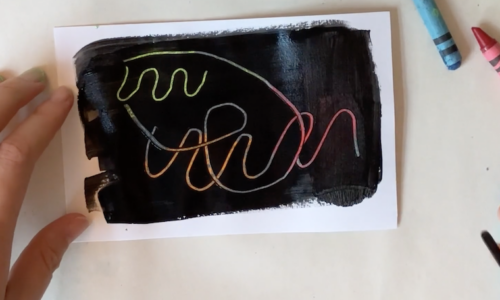 Explore the potential of wax crayon to create new and exciting marks using techniques such as wax resist and sgraffito.