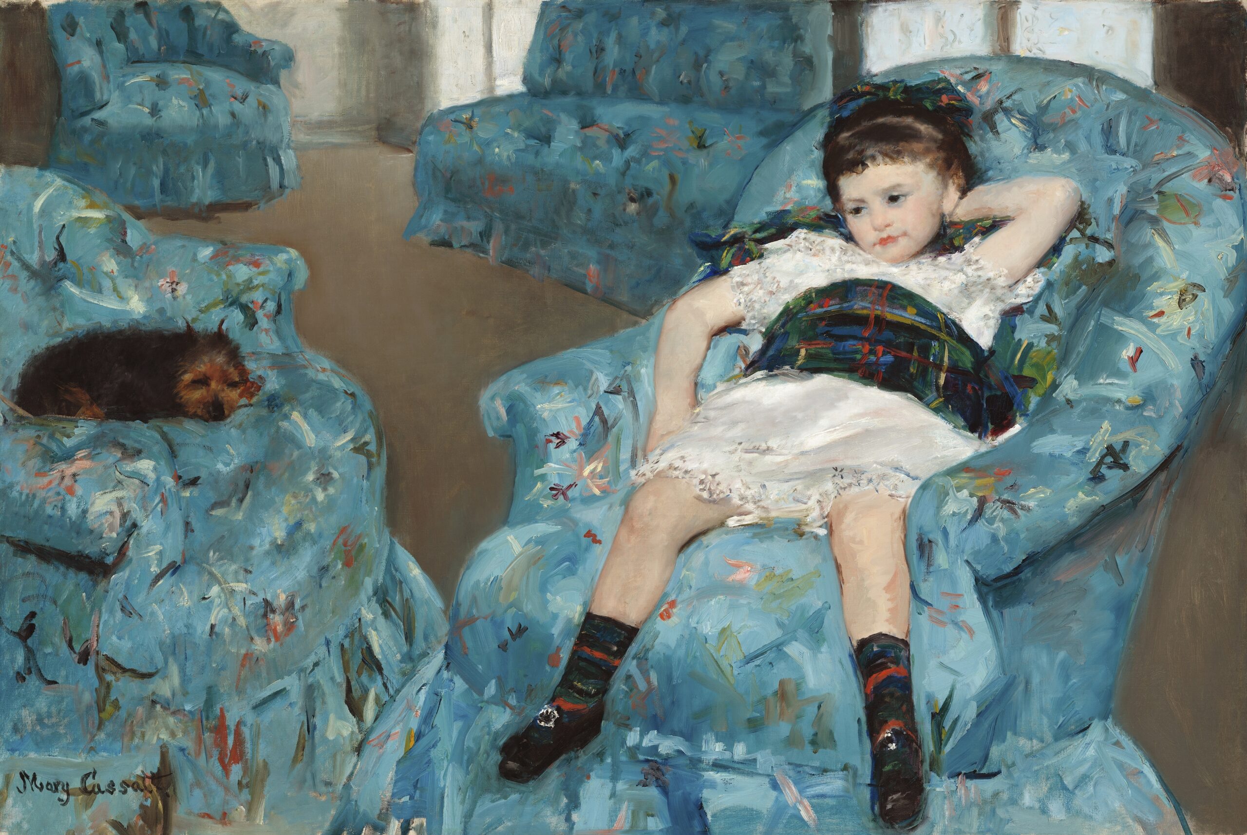 Little Girl in a Blue Armchair (1878) by Mary Cassatt.