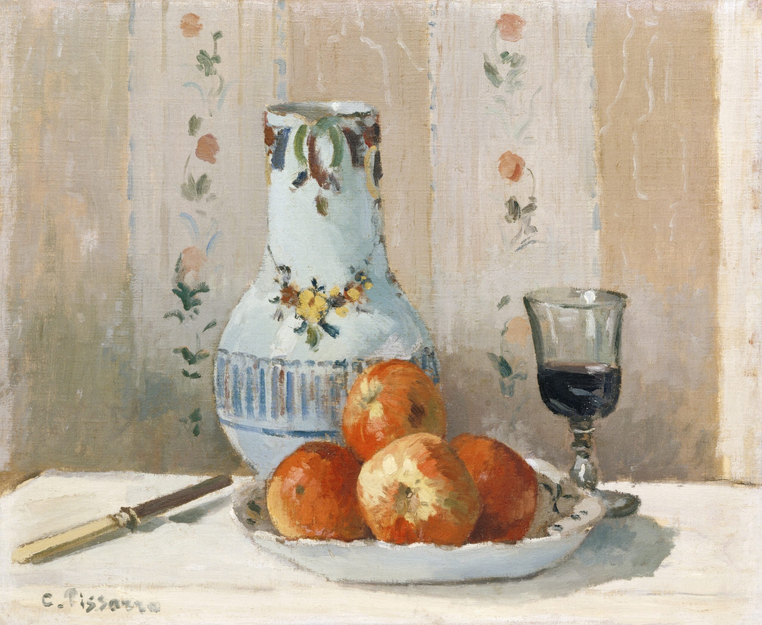 Still Life with Apples and Pitcher (1872) by Camille Pissarro