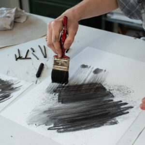 Brushing water Onto Charcoal by Laura McKendry