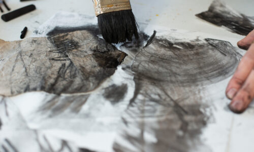 Using a Wet Brush To Make Marks with Charcoal by Laura McKendry