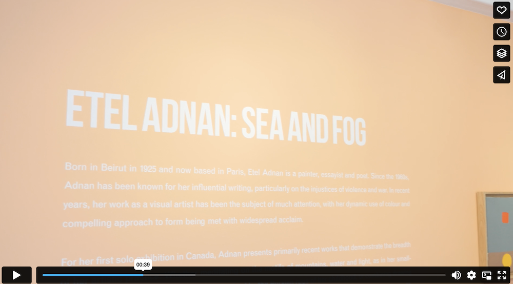 Etel Adnan Exhibition Video Oakville Galleries https://vimeo.com/207966278