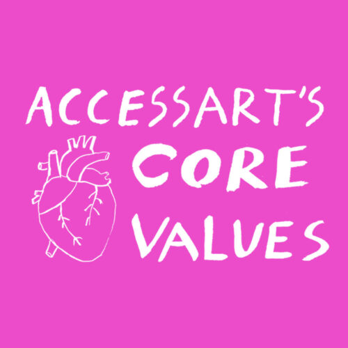 AccessArt will be 25 years old in 2024. To share and celebrate our ethos, we will be commissioning 8 artists during 2023 to illustrate our core values.