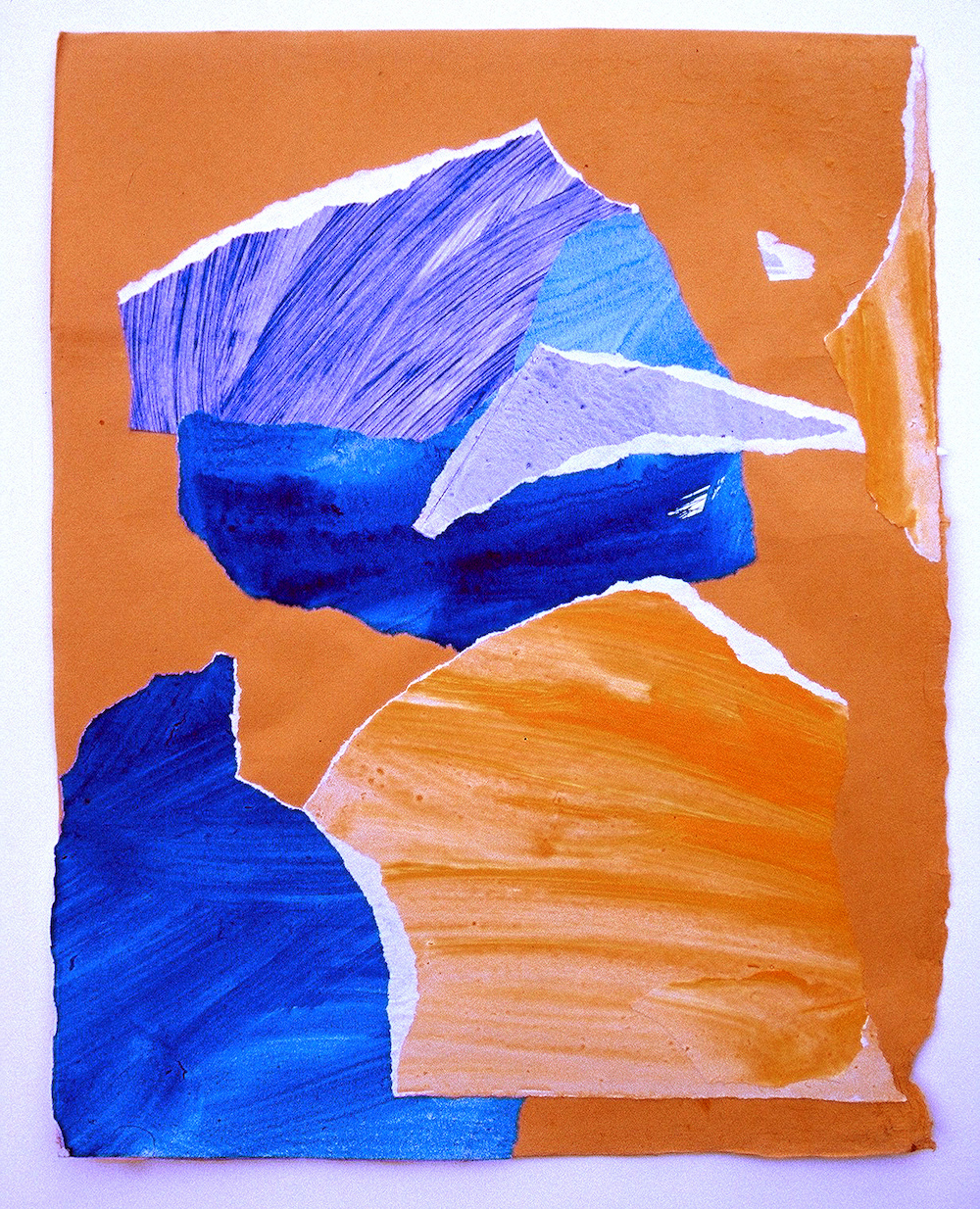 Orange and Blue Iceberg Collage by Frances Hatch