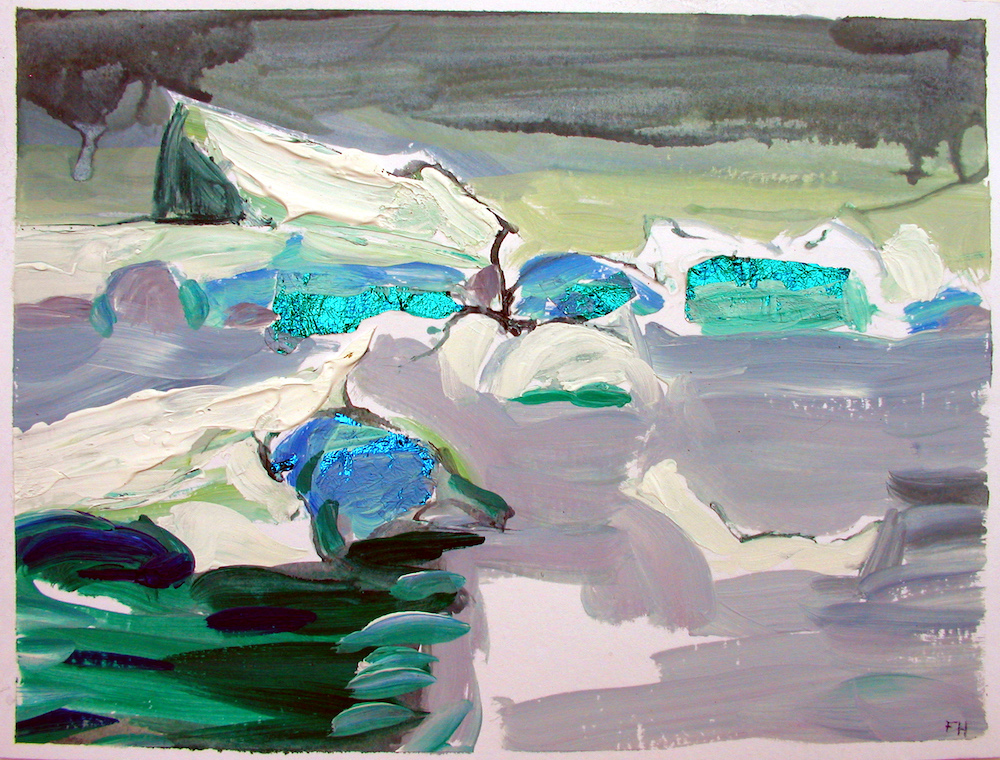 Foil Collaged Icebergs by Frances Hatch