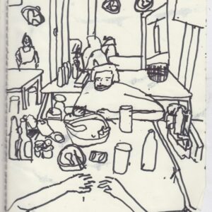 Perspective Drawing Of Restaurant Table By Joe Gamble