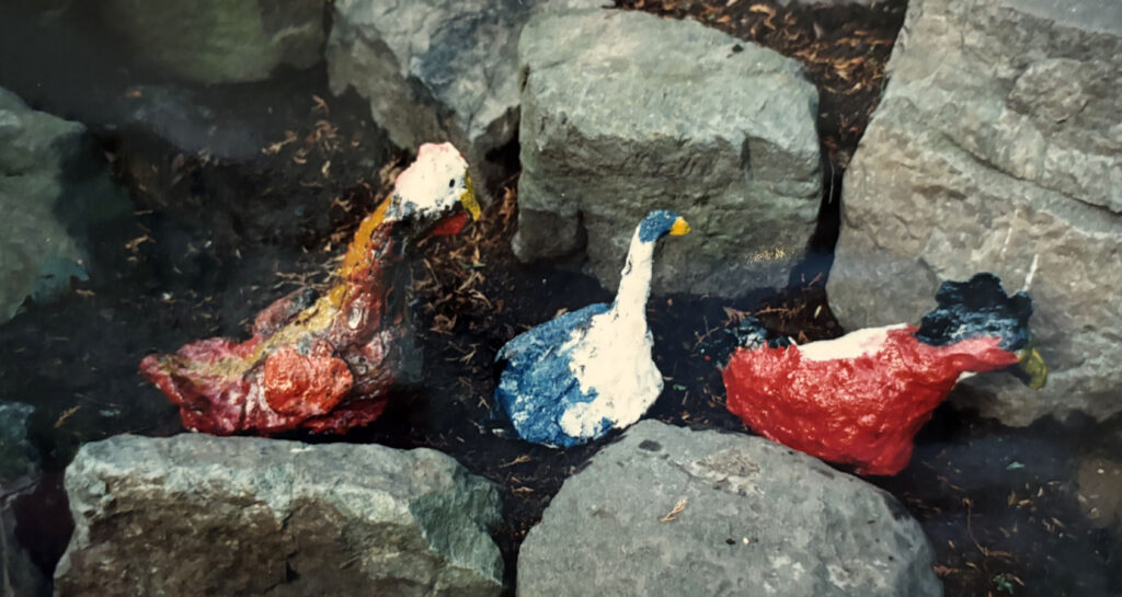 Cement birds, Whirlow Hall Farm, Sheffield 1990