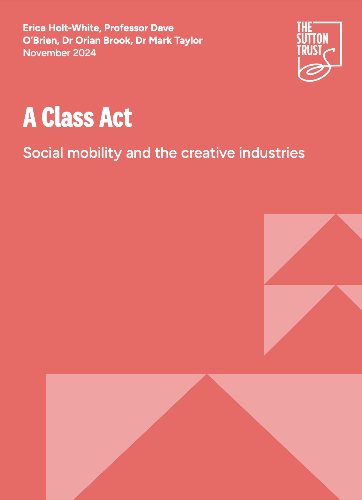 Social Mobility and the Creative Industries, Sutton Trust 2024