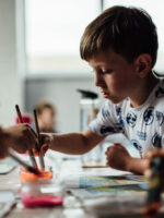 A group of children painting