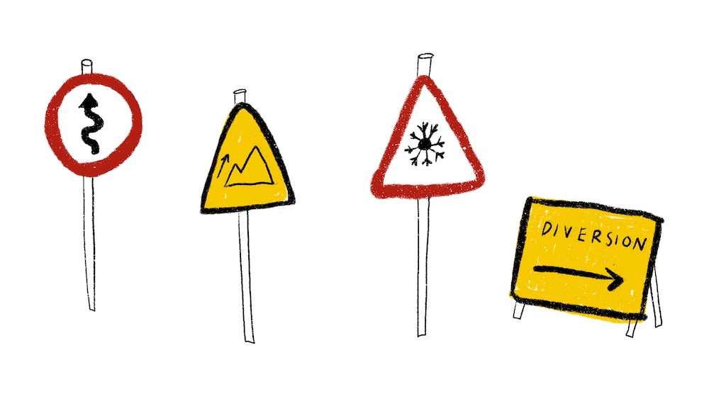 Diversion Signs Illustrations by Tobi Meuwissen